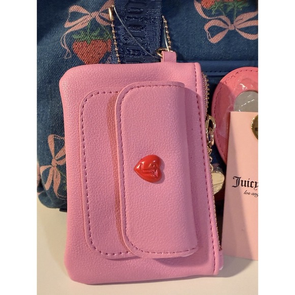 NWT Juicy Couture Strawberry Festival Mini Tote Bag - Denim Multi - Picture 5 of 8